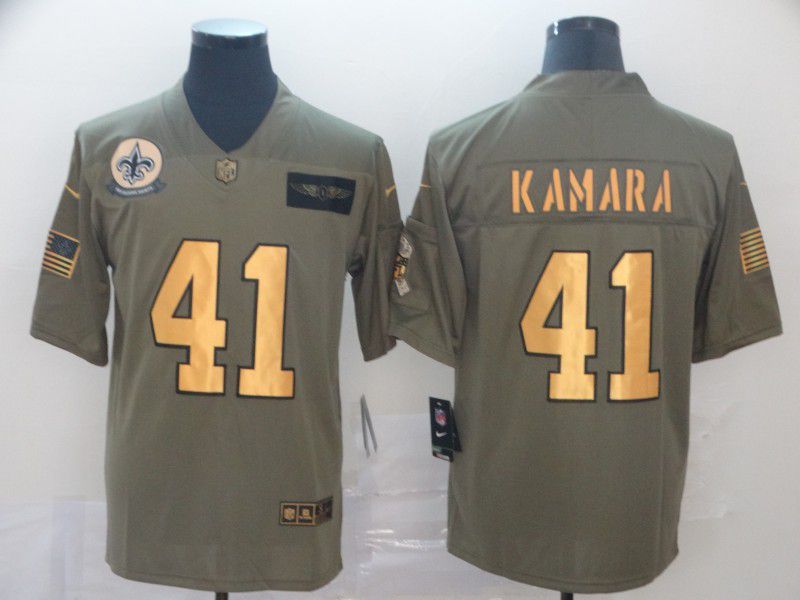 Men New Orleans Saints #41 Kamara green Gold Nike Olive Salute To Service Limited NFL Jersey->new orleans saints->NFL Jersey